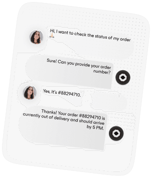Live customer chat card